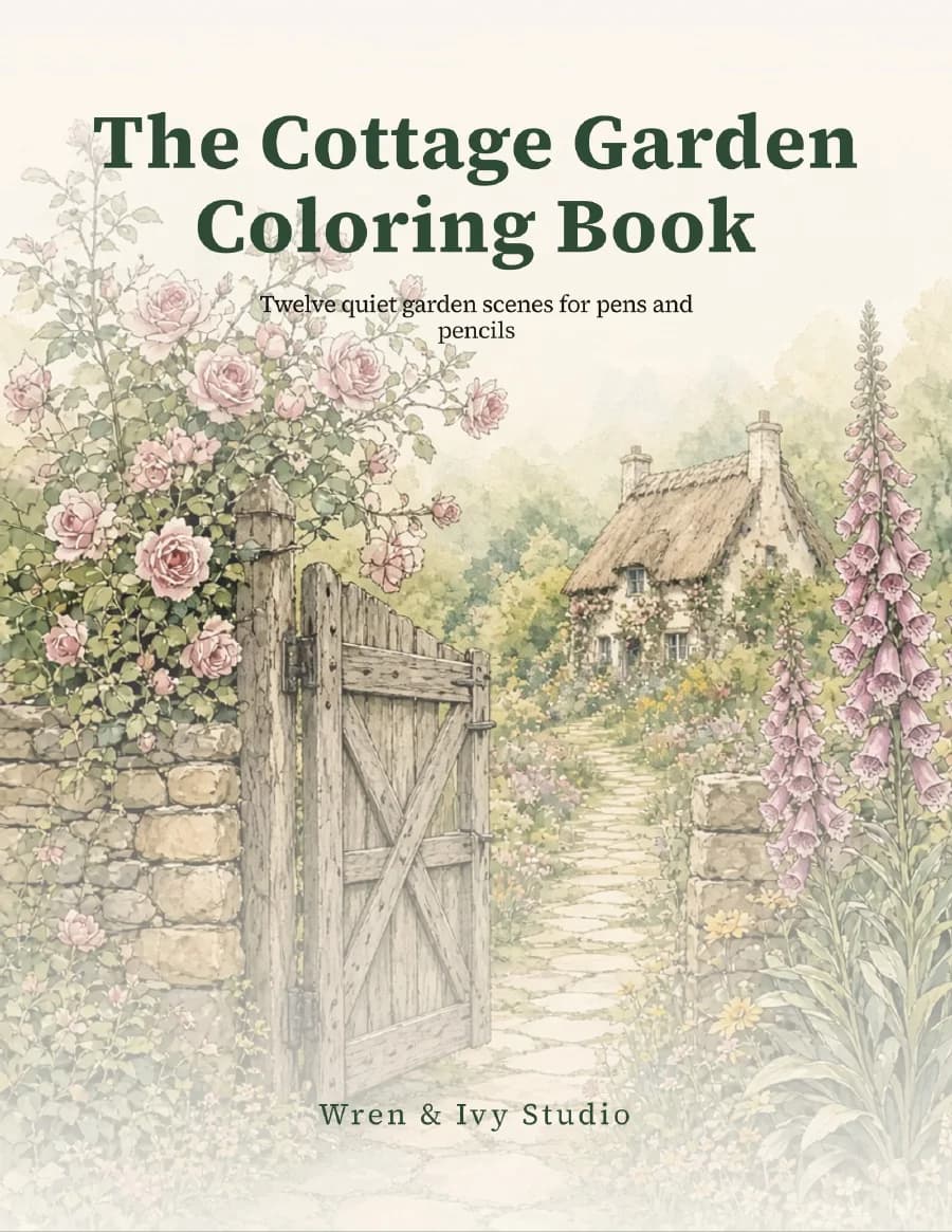 The Cottage Garden Coloring Book: cover