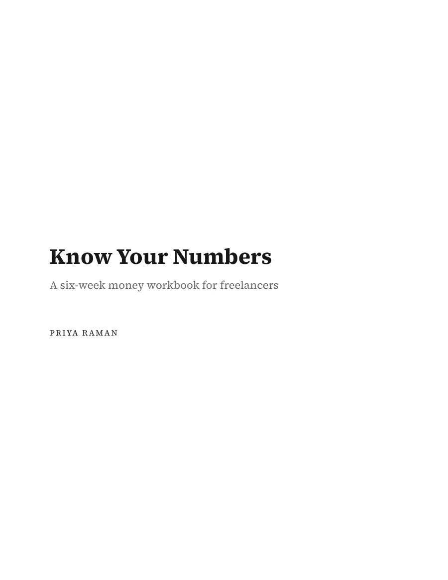 Know Your Numbers: title page