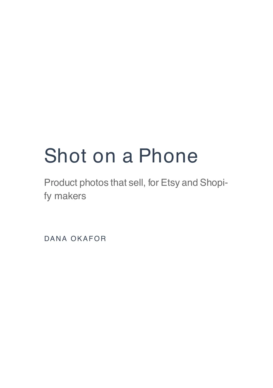 Shot on a Phone: title page