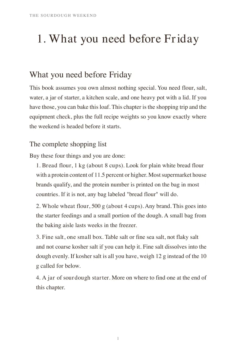 The Sourdough Weekend: chapter 1